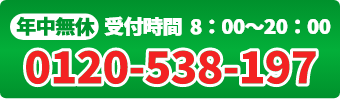 受付時間8:00～20:00 年中無休 0120-538-197